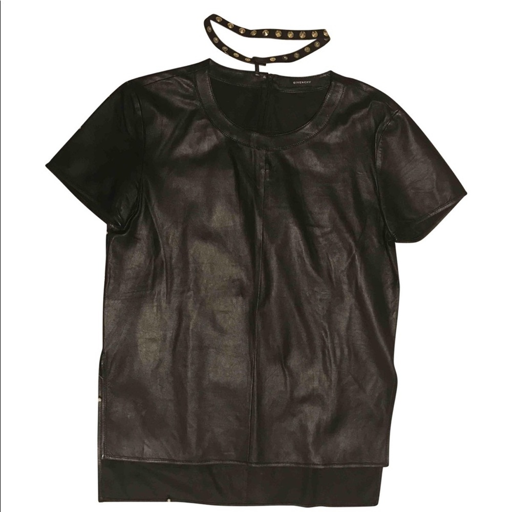 Givenchy studded choker leather shirt
